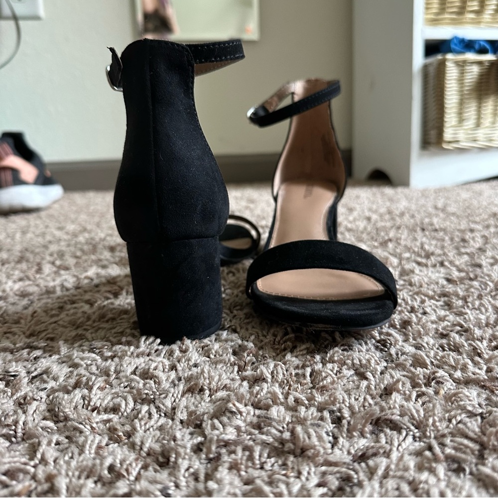 Merona Black Ankle-Strap Block Heel Sandals - Women